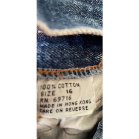Vintage Jordache Womens Blue Denim Jeans Sz 16  Distressed Thrashed Punk Grunge - Picture 10 of 10